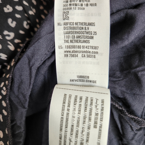 Abercrombie & Fitch Size S Black Faux Wrap Cheetah Print V-Neck 3/4 Sleeve Dress - Picture 11 of 11